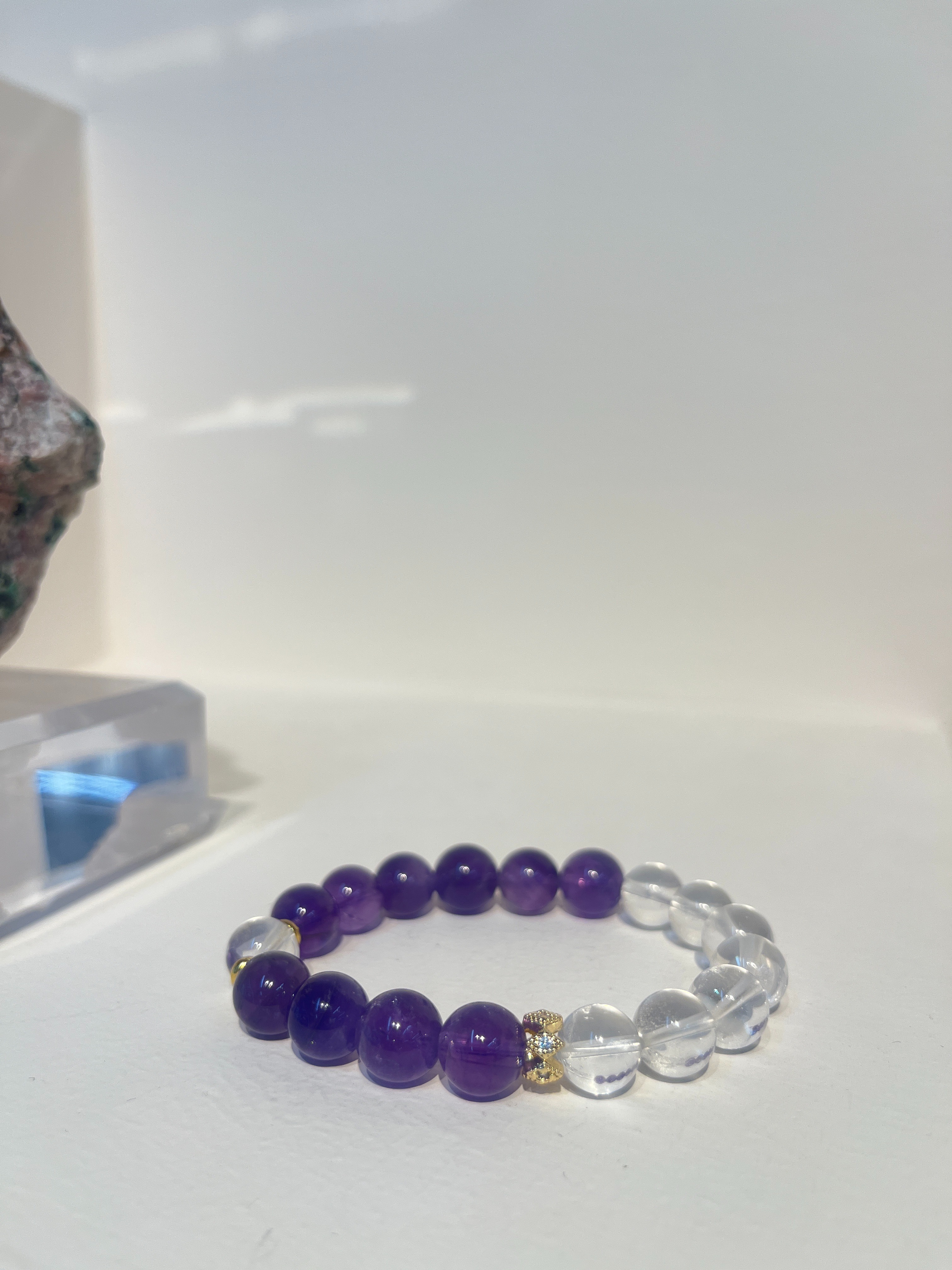 定制天然紫水晶手串白水晶手链女生首饰精致配饰礼品礼物批发 1