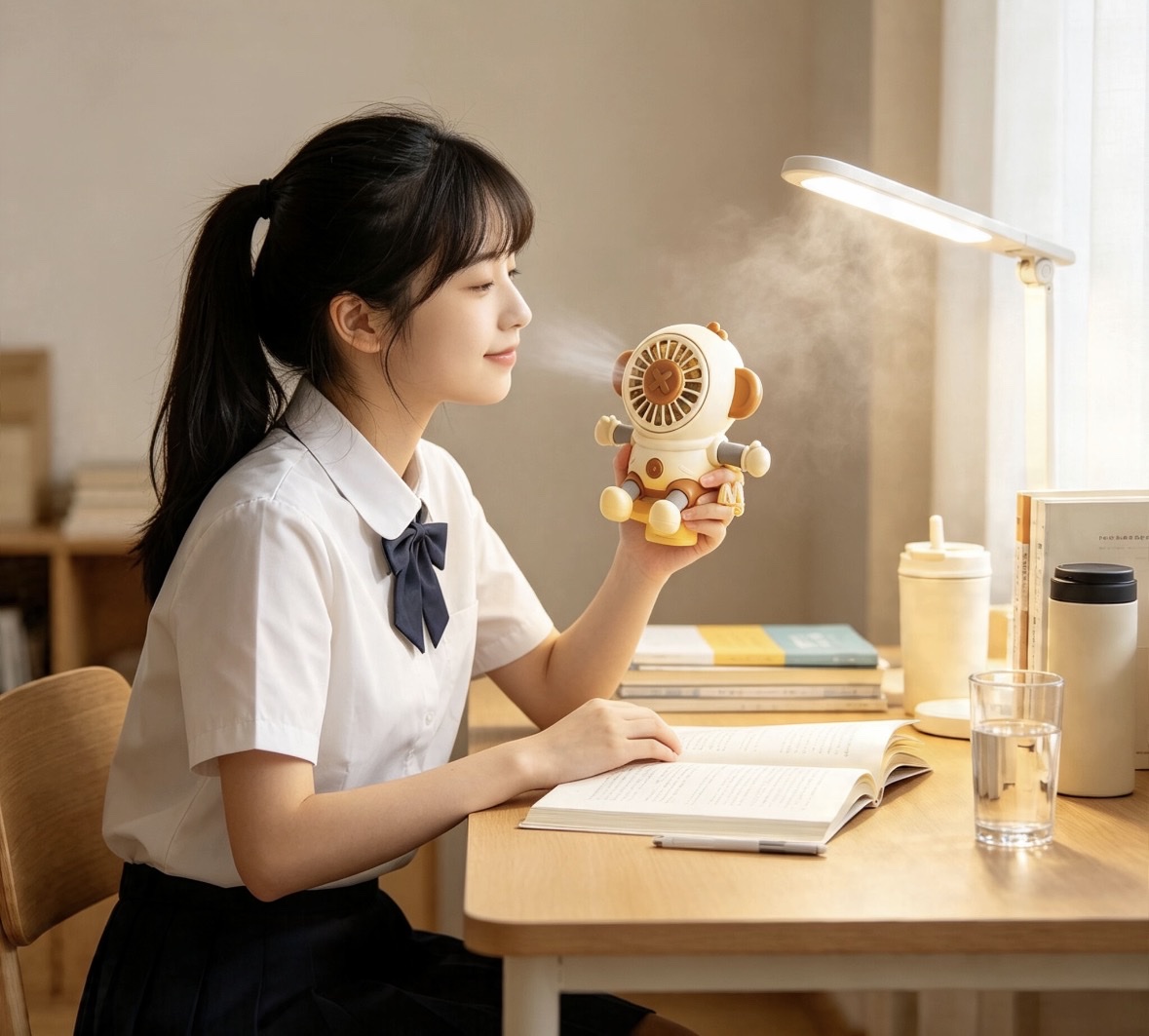Menghou mobile phone telescopic desktop Mini Fan, portable mini handheld USB charging three-speed fan, cross-border gift detail image 5