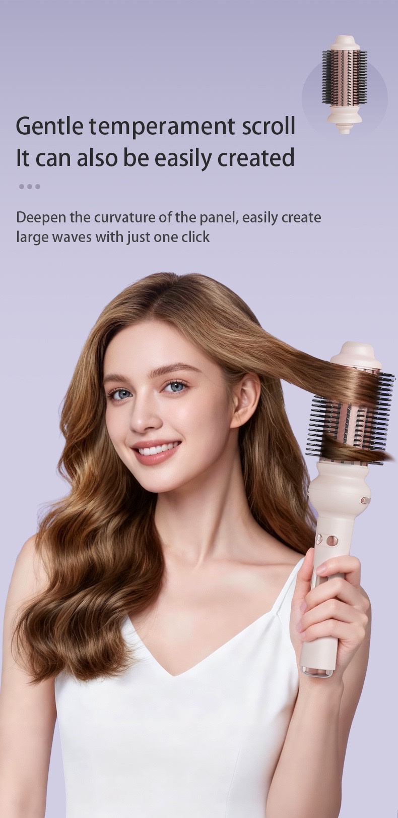 Cross-border fully automatic curling iron 32mm hair perming wonder, no damage to hair, long-lasting styling, student large wave hair perming device, perfect curling iron straightening device, curling iron straightening device, straight plate clip Specification image