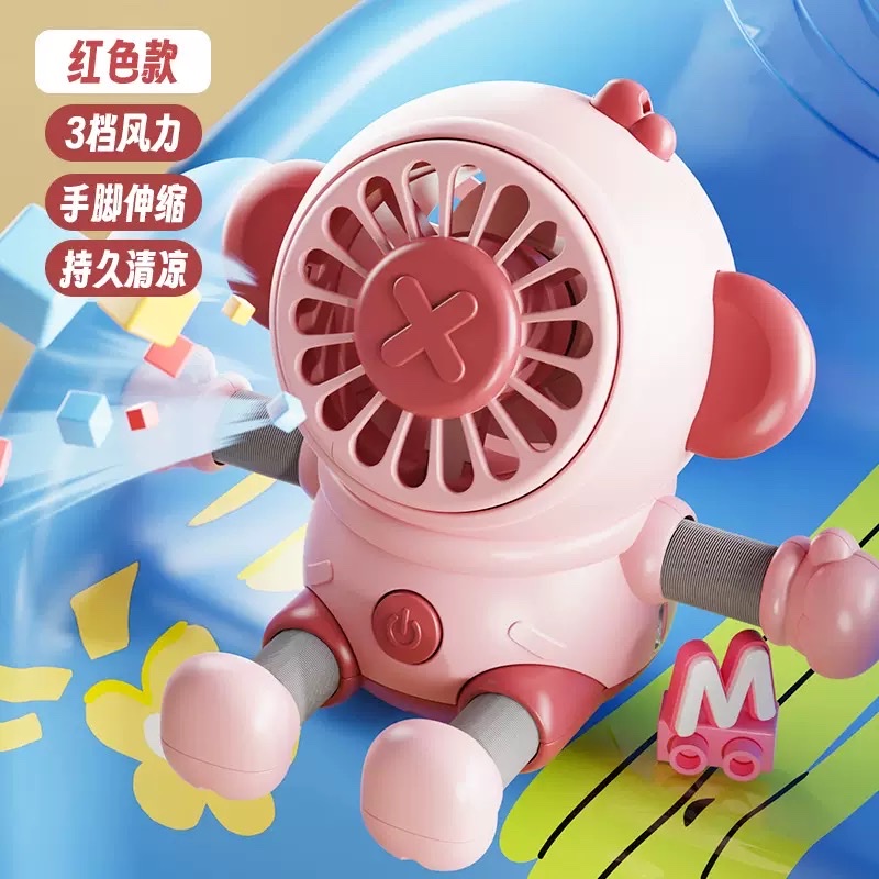Menghou mobile phone telescopic desktop Mini Fan, portable mini handheld USB charging three-speed fan, cross-border gift detail image 3