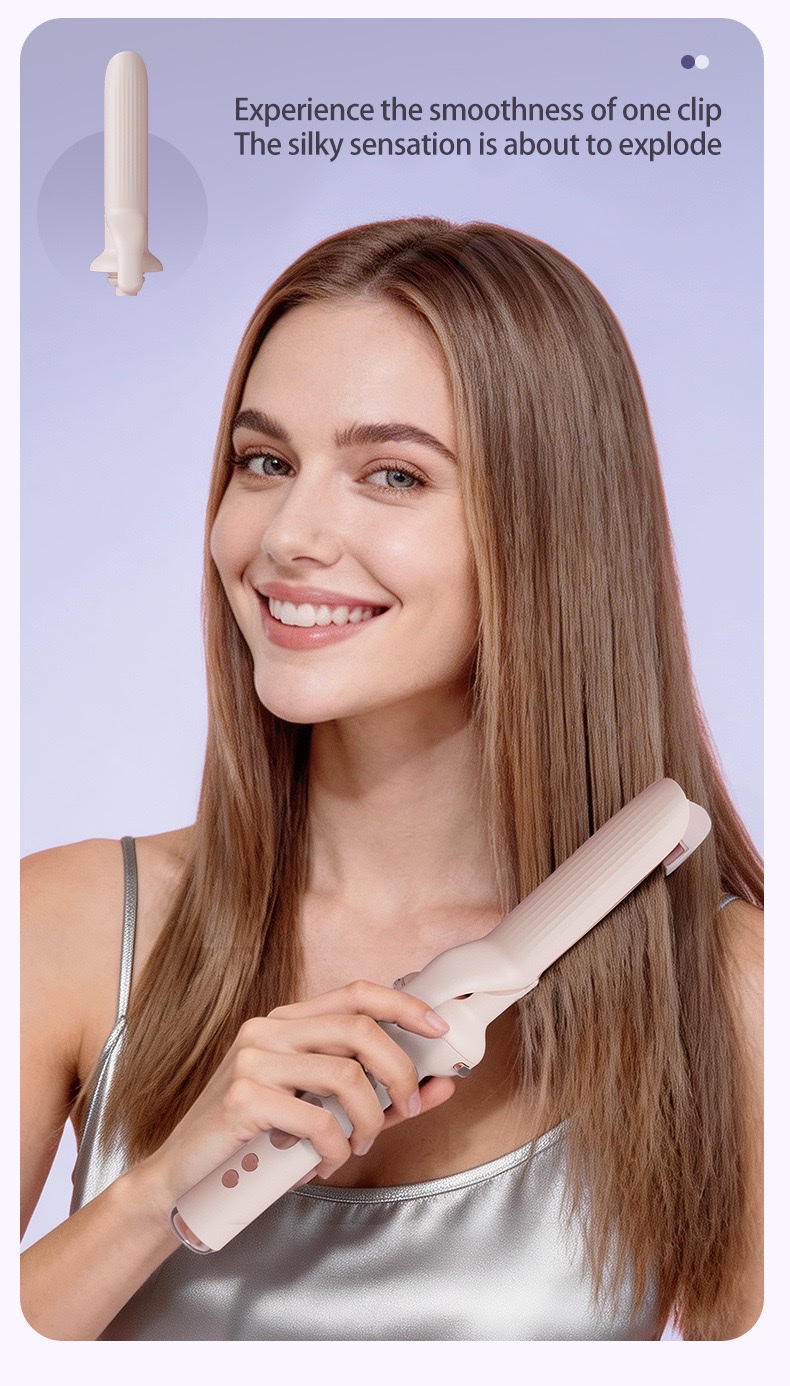 Cross-border fully automatic curling iron 32mm hair perming wonder, no damage to hair, long-lasting styling, student large wave hair perming device, perfect curling iron straightening device, curling iron straightening device, straight plate clip detail image 5