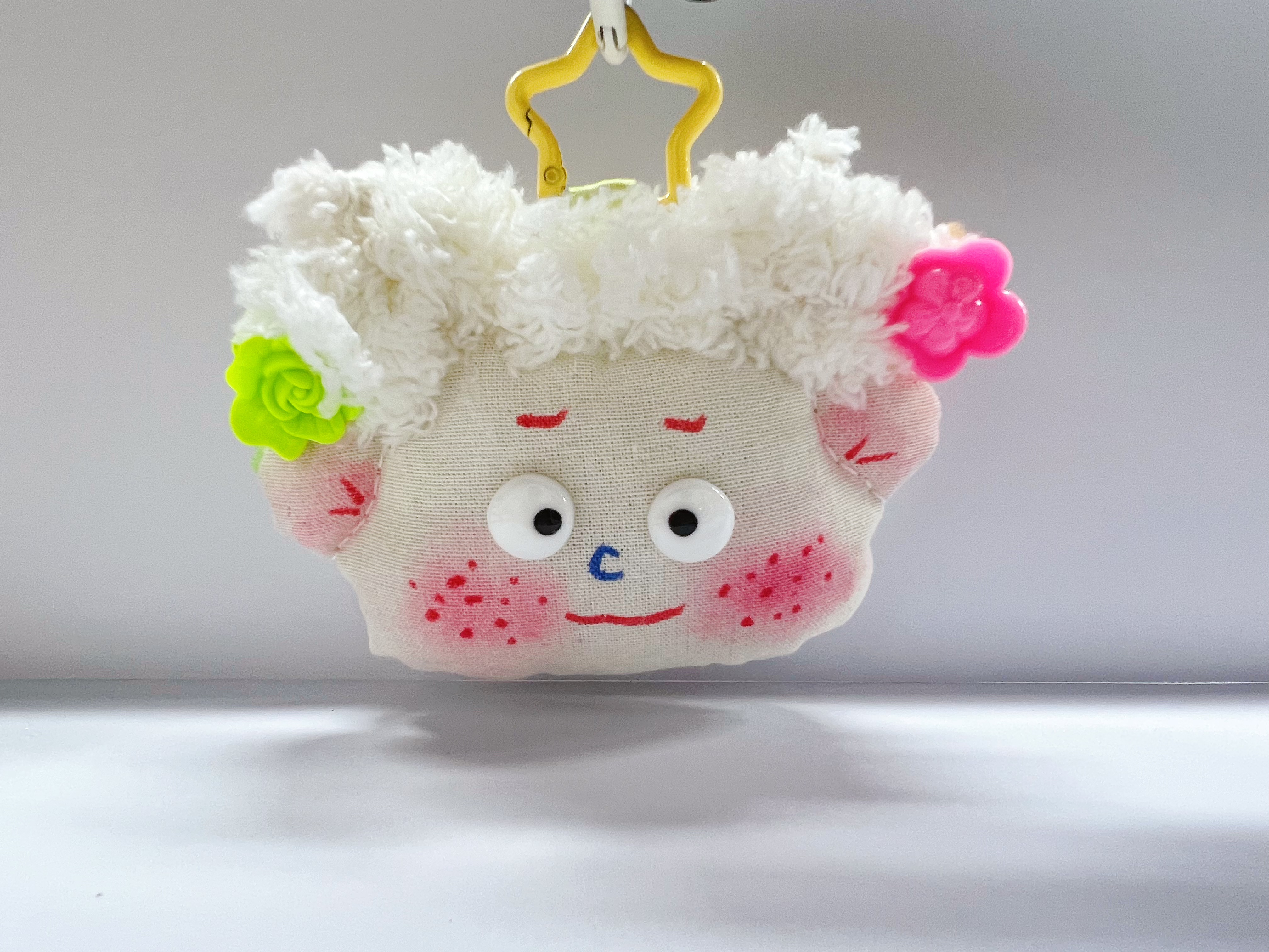 Original ugly and cute doll with white hair bag pendant by Bu Xiaoyu
