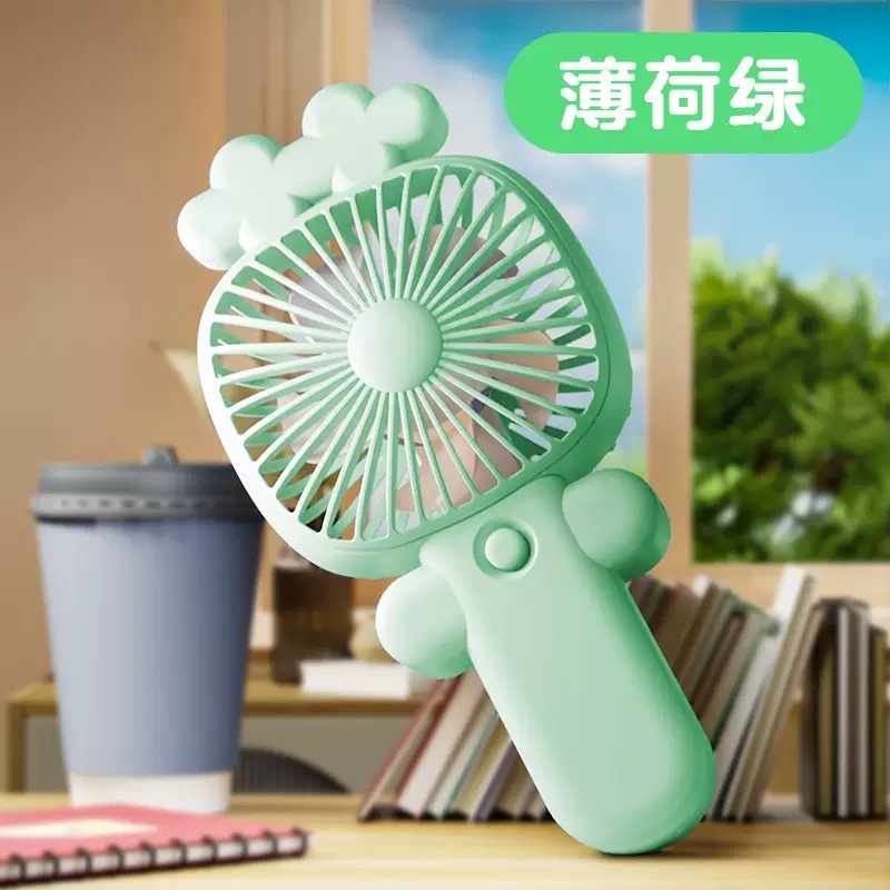 可爱卡通手持小风扇创意草字USB风扇可充电办公室迷你电风扇学生 detail image 7