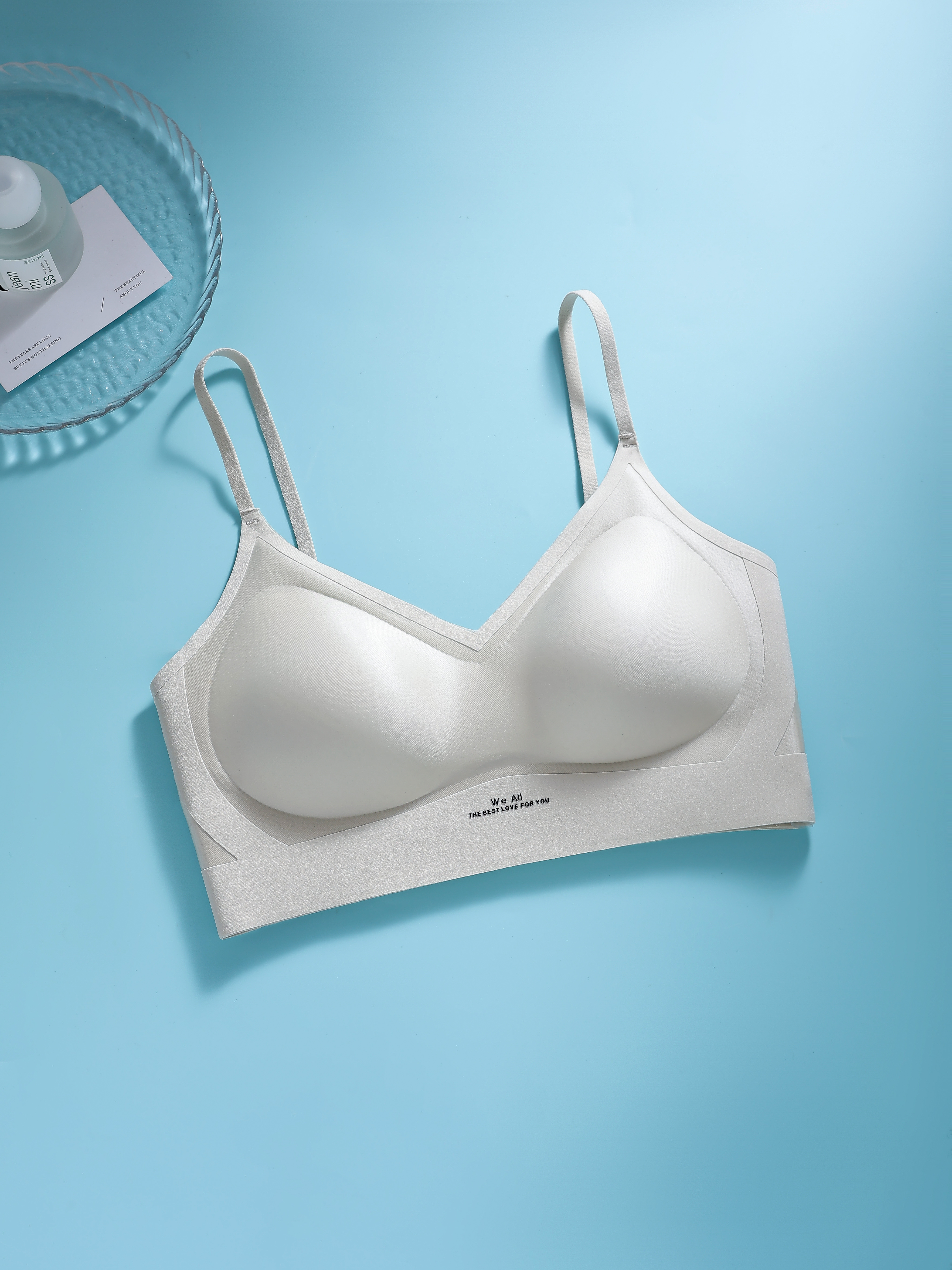 Seamless bra, women's underwear, anti-glare, strapless, no back buckle, fixed cup sports bra Item Picture