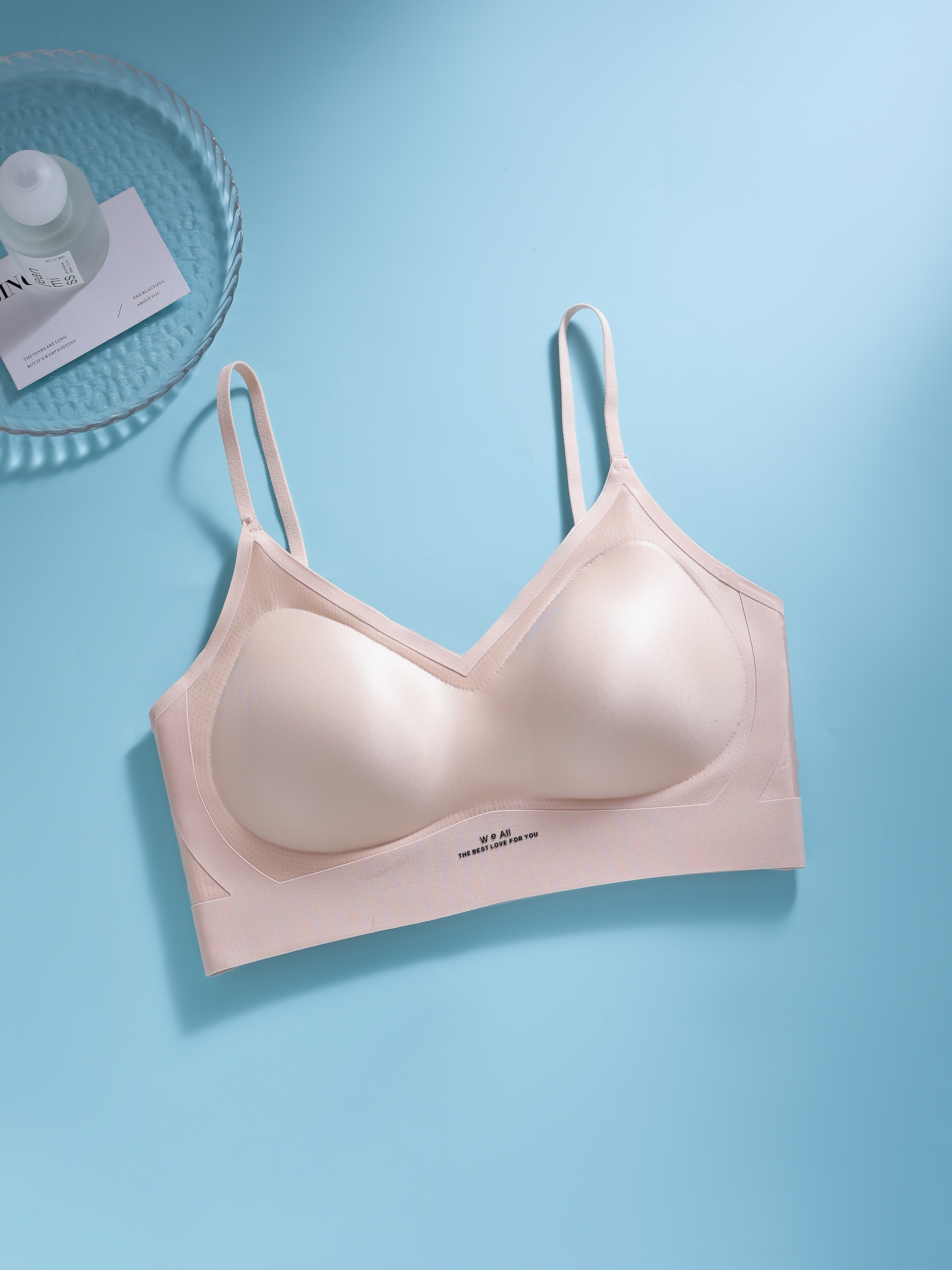 Seamless bra, women's underwear, anti-glare, strapless, no back buckle, fixed cup sports bra Specification image
