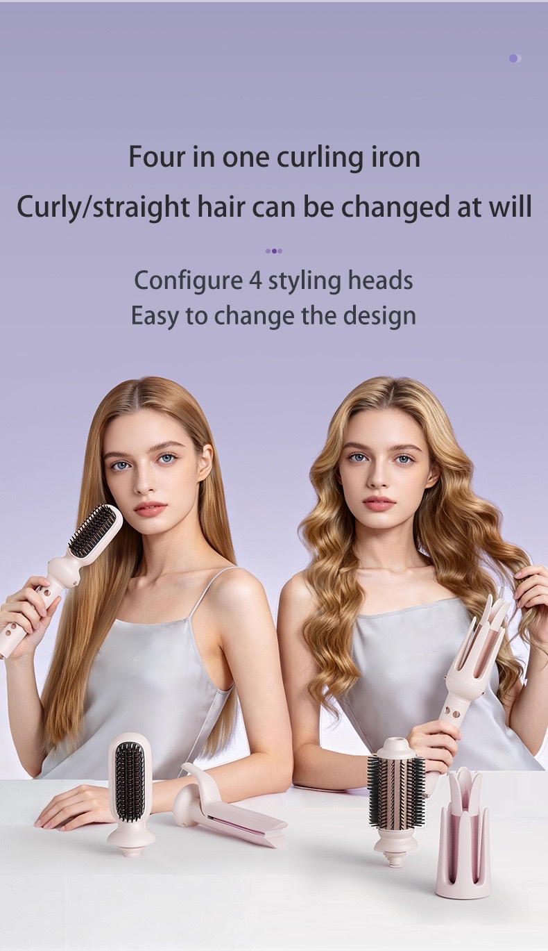 Cross-border fully automatic curling iron 32mm hair perming wonder, no damage to hair, long-lasting styling, student large wave hair perming device, perfect curling iron straightening device, curling iron straightening device, straight plate clip Item Picture