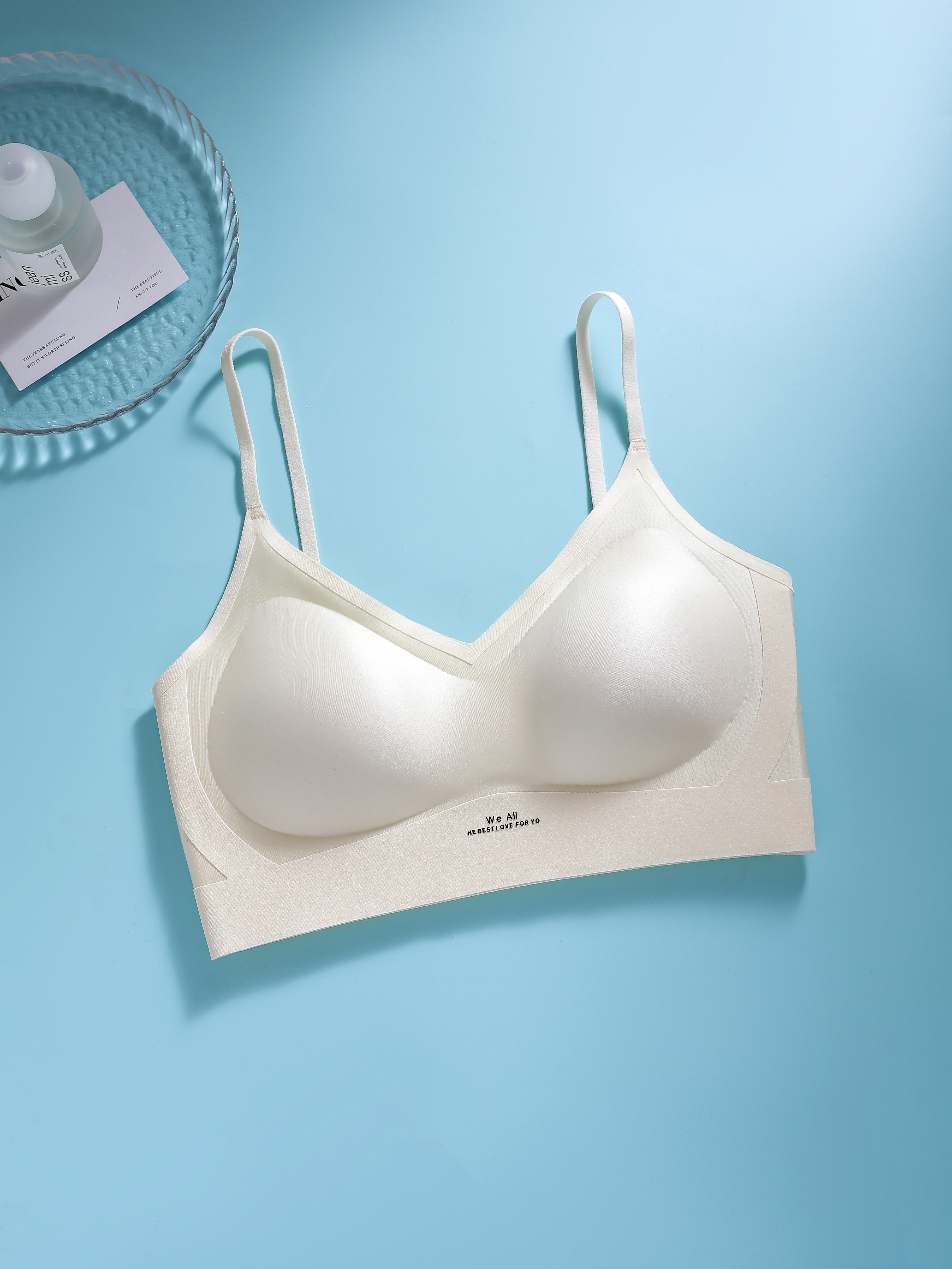 Seamless bra, women's underwear, anti-glare, strapless, no back buckle, fixed cup sports bra details Picture