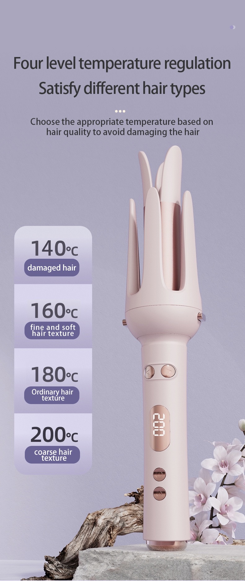 Cross-border fully automatic curling iron 32mm hair perming wonder, no damage to hair, long-lasting styling, student large wave hair perming device, perfect curling iron straightening device, curling iron straightening device, straight plate clip detail image 9