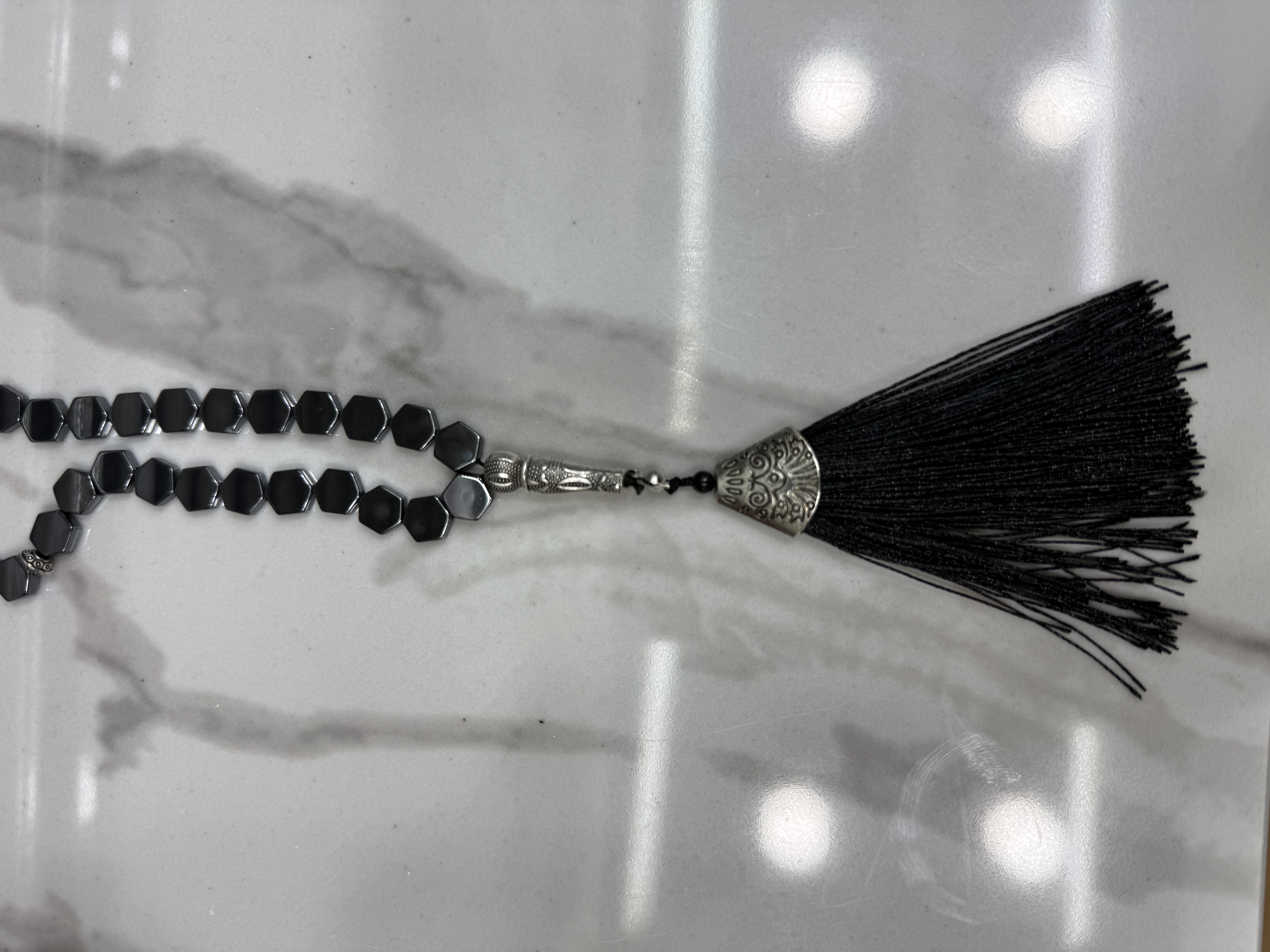 33 Muslim black gallstone prayer beads, thread tips, 50 per dozen dozen, 12 per dozen, the price is the unit price details Picture