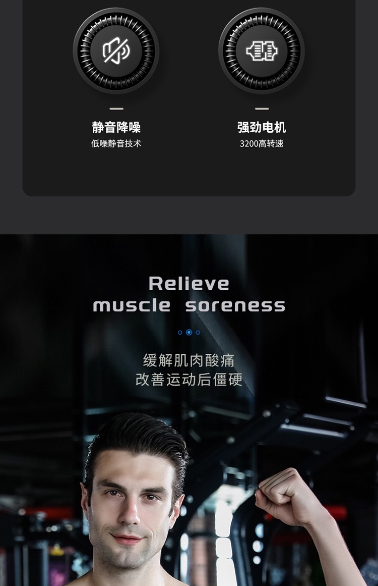 新款跨境迷你颈膜槍肌肉专业按摩器放松震动按摩抢手环筋膜枪 detail image 4