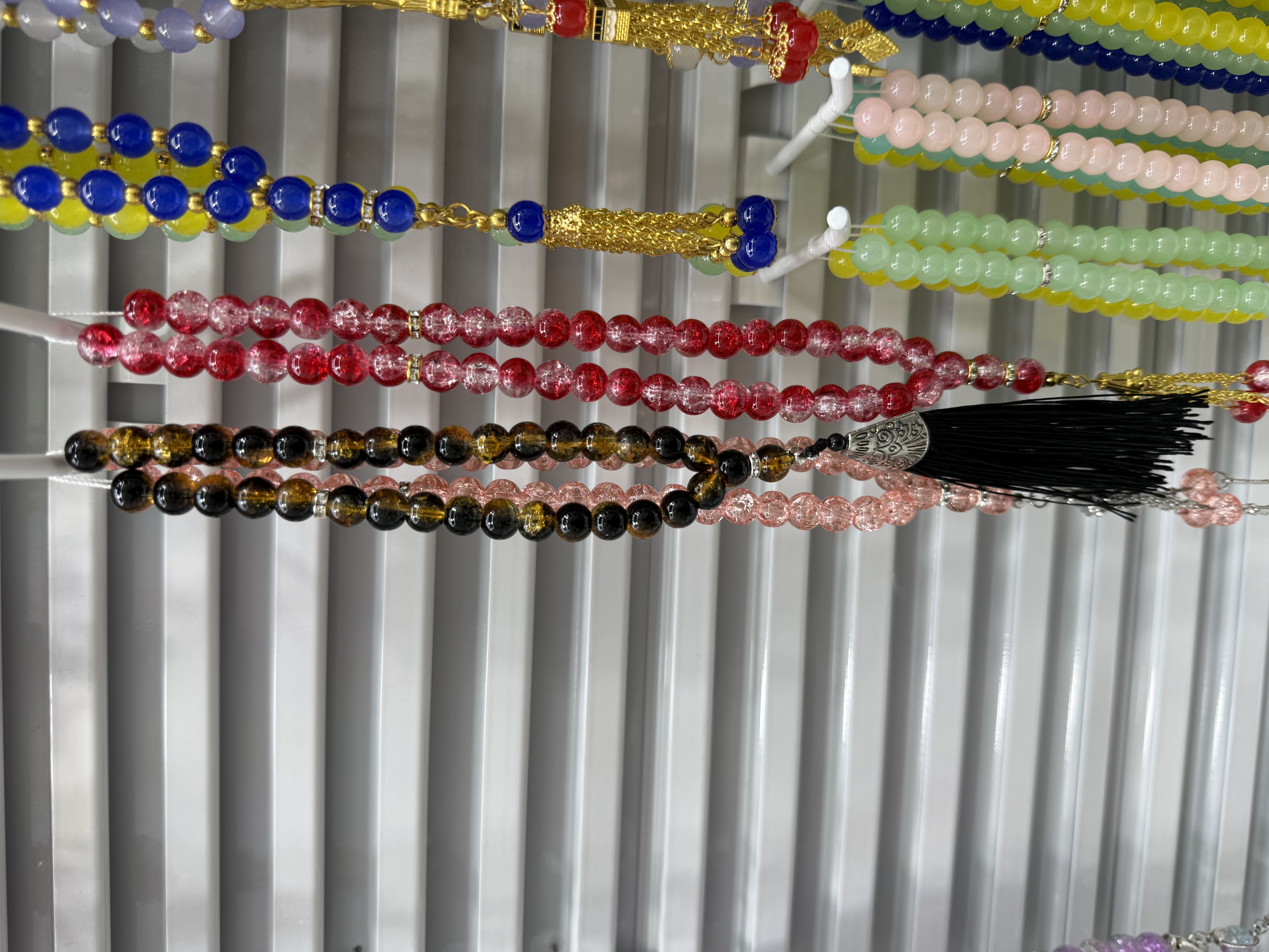 33 lacquered glass Muslim prayer beads, thread tips, 50 dozen per piece, 12 in a dozen. The price is for a single piece Specification image