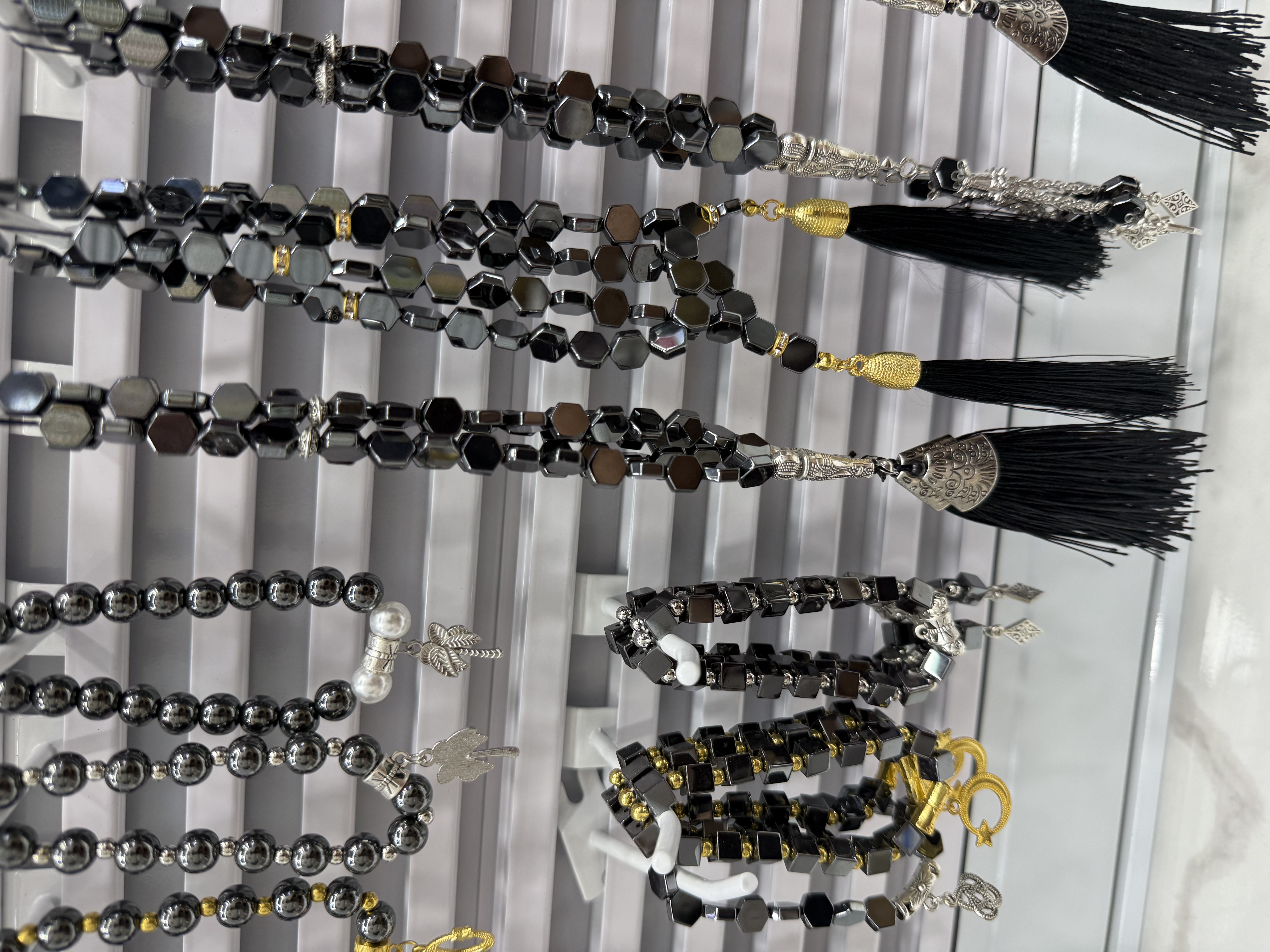 33 Muslim black gallstone prayer beads, thread tips, 50 per dozen dozen, 12 per dozen, the price is the unit price Specification image