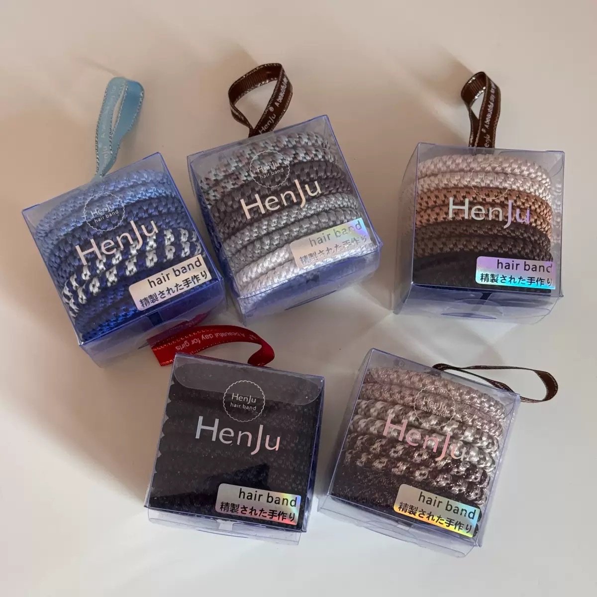 Boxed high-elasticity and durable hair bands, hair ties, thick hair ties, high ponytail hair ties, high-end leather cases and hair accessories detail image 3