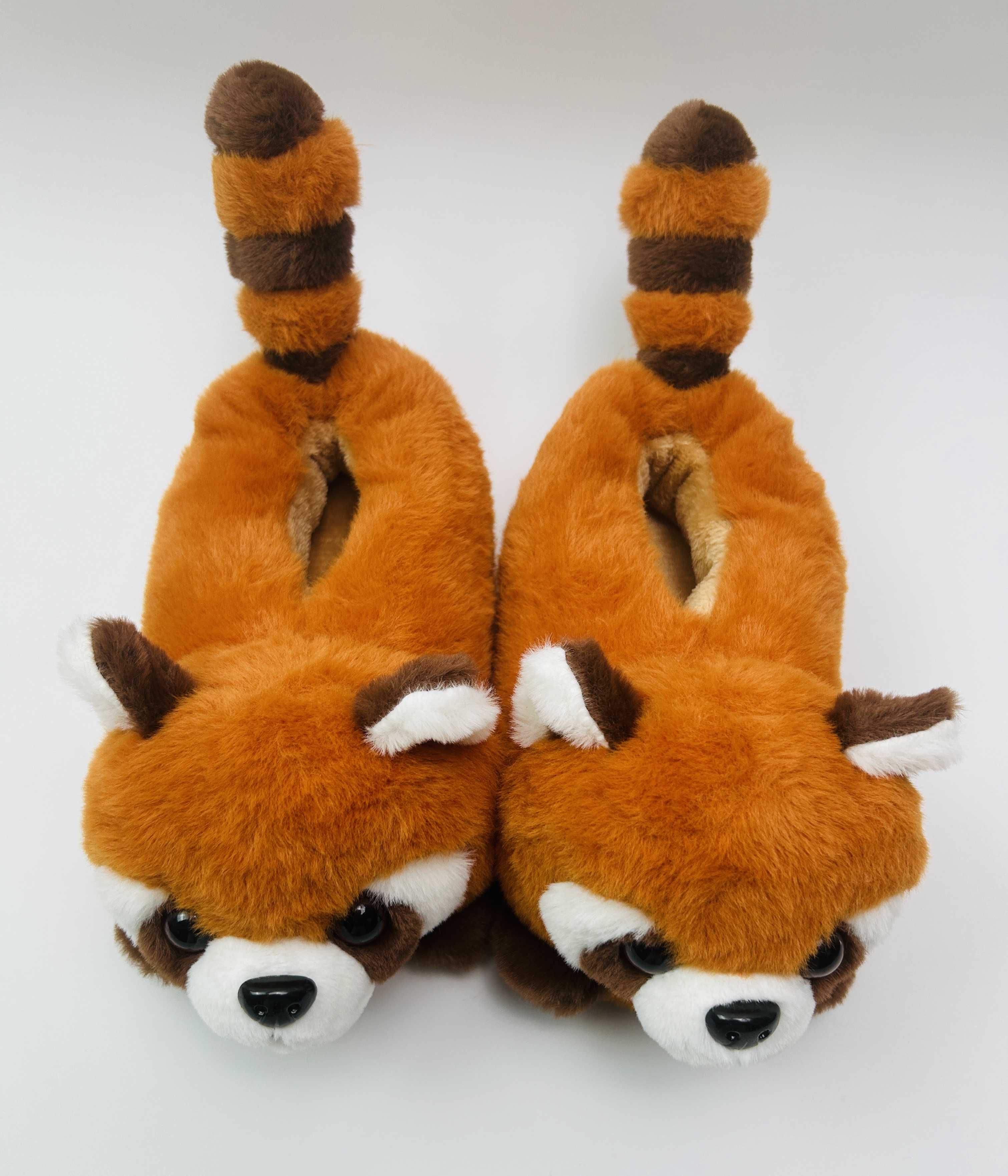 Three-dimensional fox plush cotton slippers, cartoon animal home warmth slippers, winter claw machine gifts, in stock at the street stall details Picture