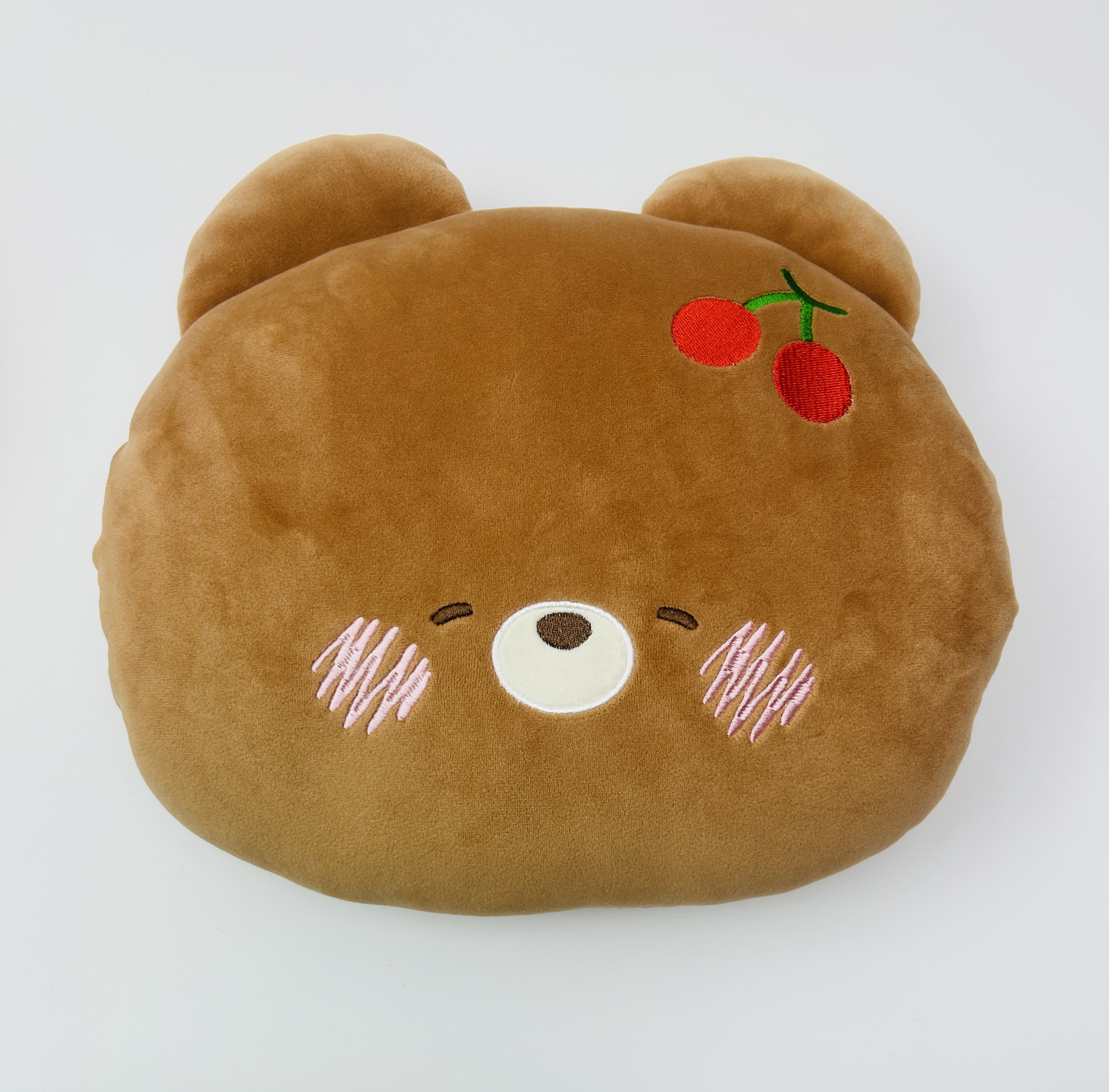 Cartoon fruit bear rabbit plush hand cover, winter hand warming throw pillow, claw machine doll gift supply details Picture