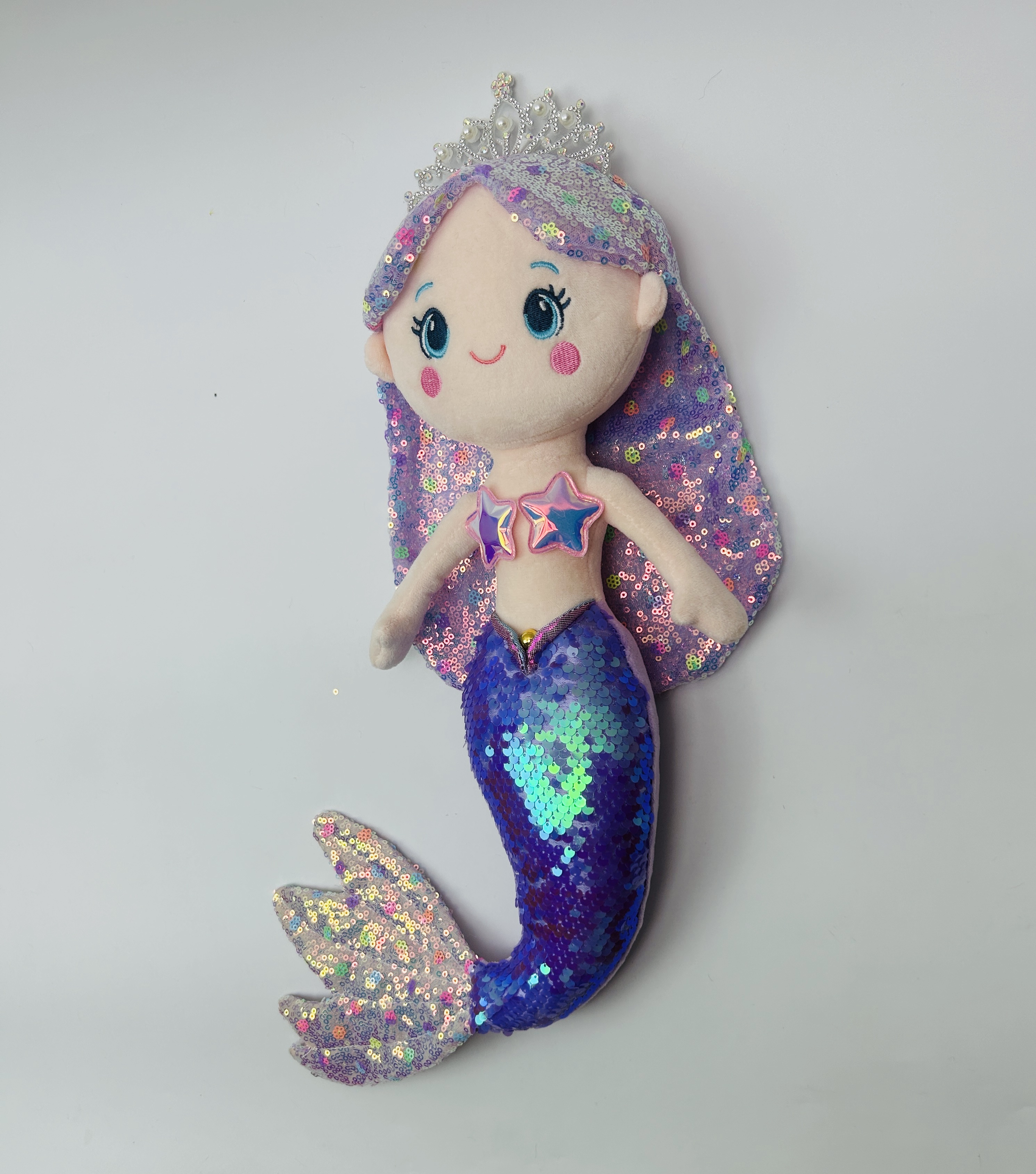 Colorful Sequined mermaid plush toy, crown mermaid princess doll, claw machine, children's gift in stock Application Scenario