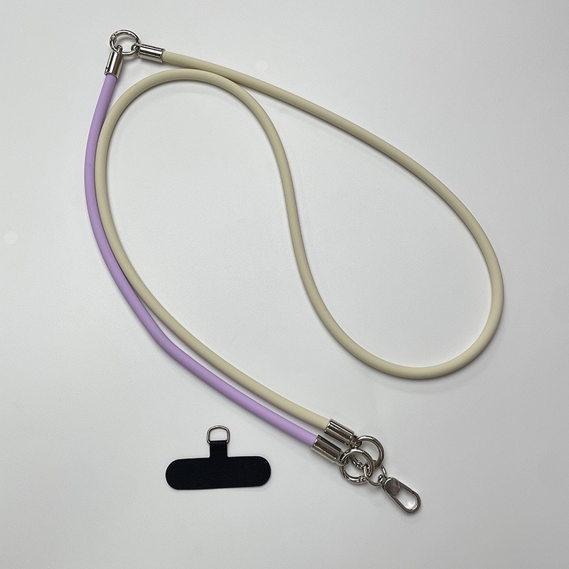 The 6mm three-in-one silicone phone lanyard can be hung around the neck, crossed diagonally, on the wrist, and used in various scenarios such as mobile phones, cameras, water cups, and more detail image 7