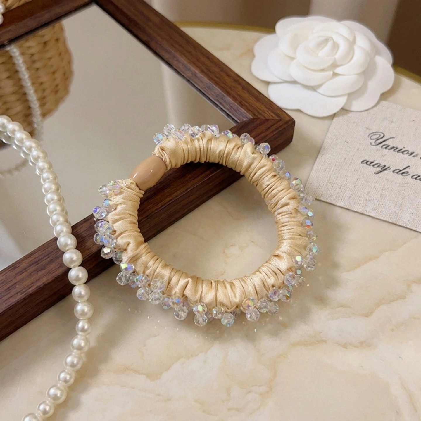 New high-end crystal hair bands from Korean style, high-elasticity hair ties, durable hair bands and hair ties that won't damage hair, hair ties and hair accessories detail image 2