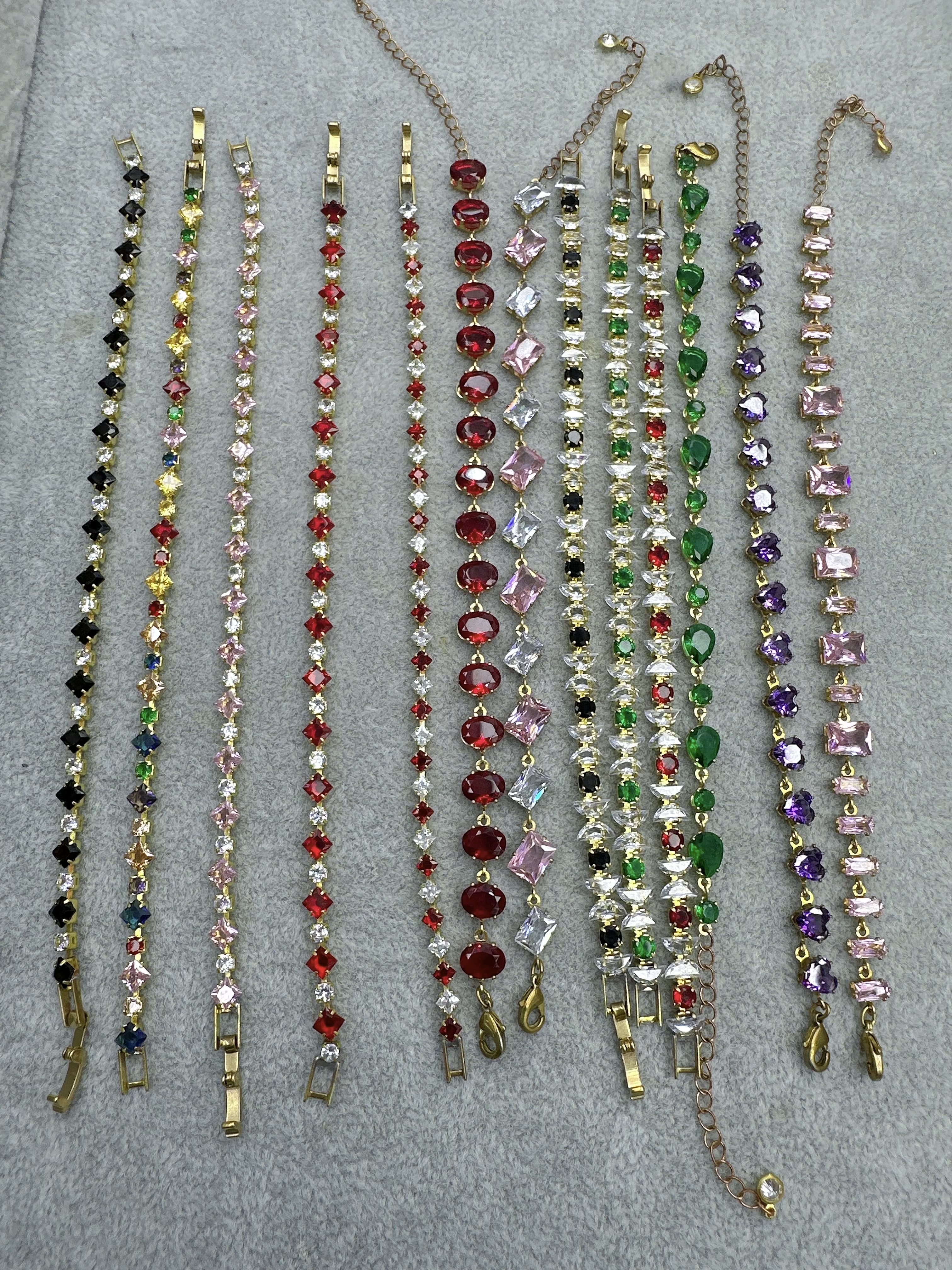 Fashionable and trendy colorful zircon bracelet DIY finished jewelry, versatile and elegant zircon bracelet detail image 11