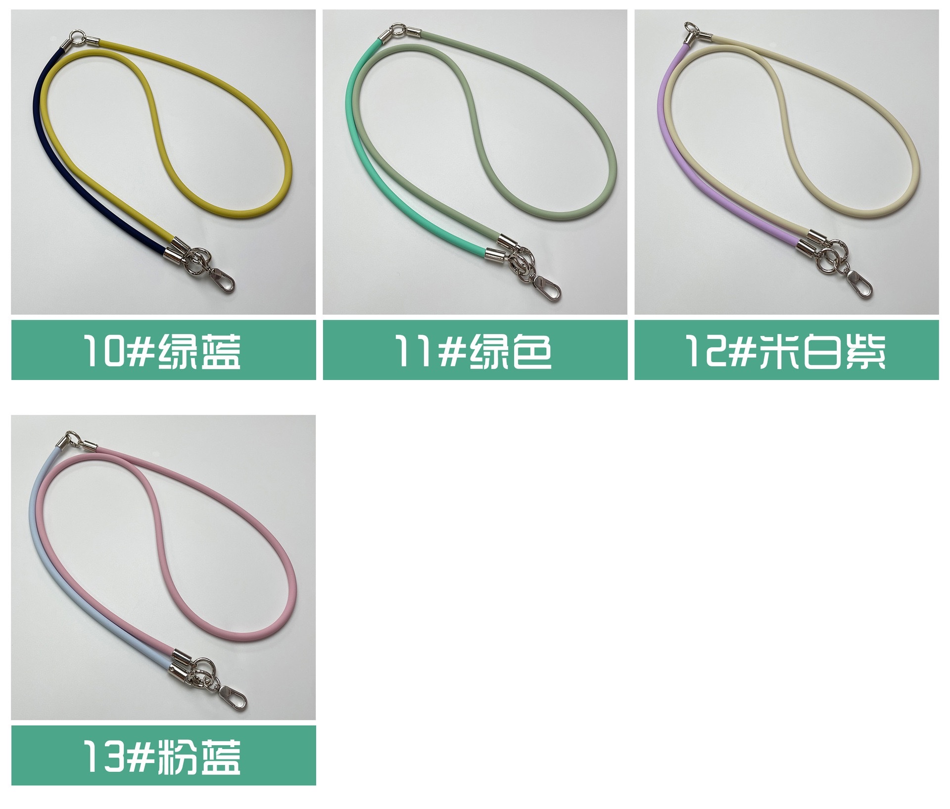 The 6mm three-in-one silicone phone lanyard can be hung around the neck, crossed diagonally, on the wrist, and used in various scenarios such as mobile phones, cameras, water cups, and more detail image 3