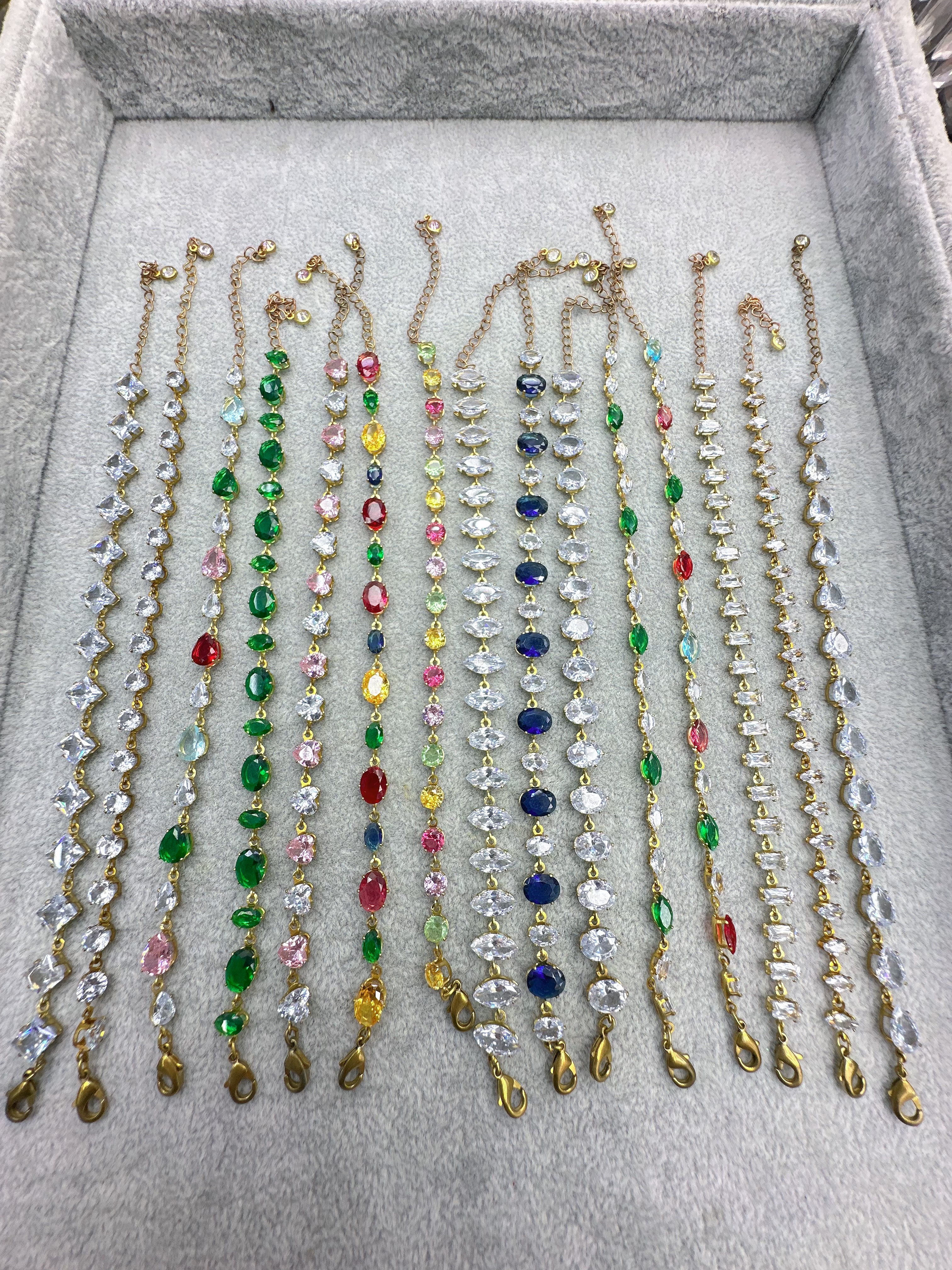 Fashionable and trendy colorful zircon bracelet DIY finished jewelry, versatile and elegant zircon bracelet Specification image