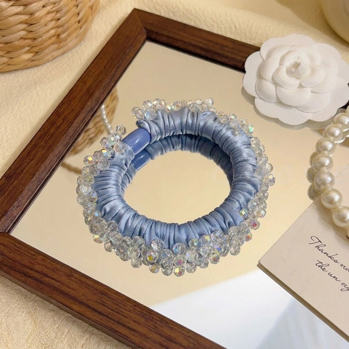 New high-end crystal hair bands from Korean style, high-elasticity hair ties, durable hair bands and hair ties that won't damage hair, hair ties and hair accessories detail image 6
