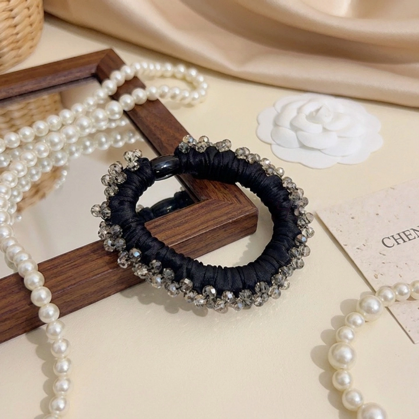 New high-end crystal hair bands from Korean style, high-elasticity hair ties, durable hair bands and hair ties that won't damage hair, hair ties and hair accessories detail image 5