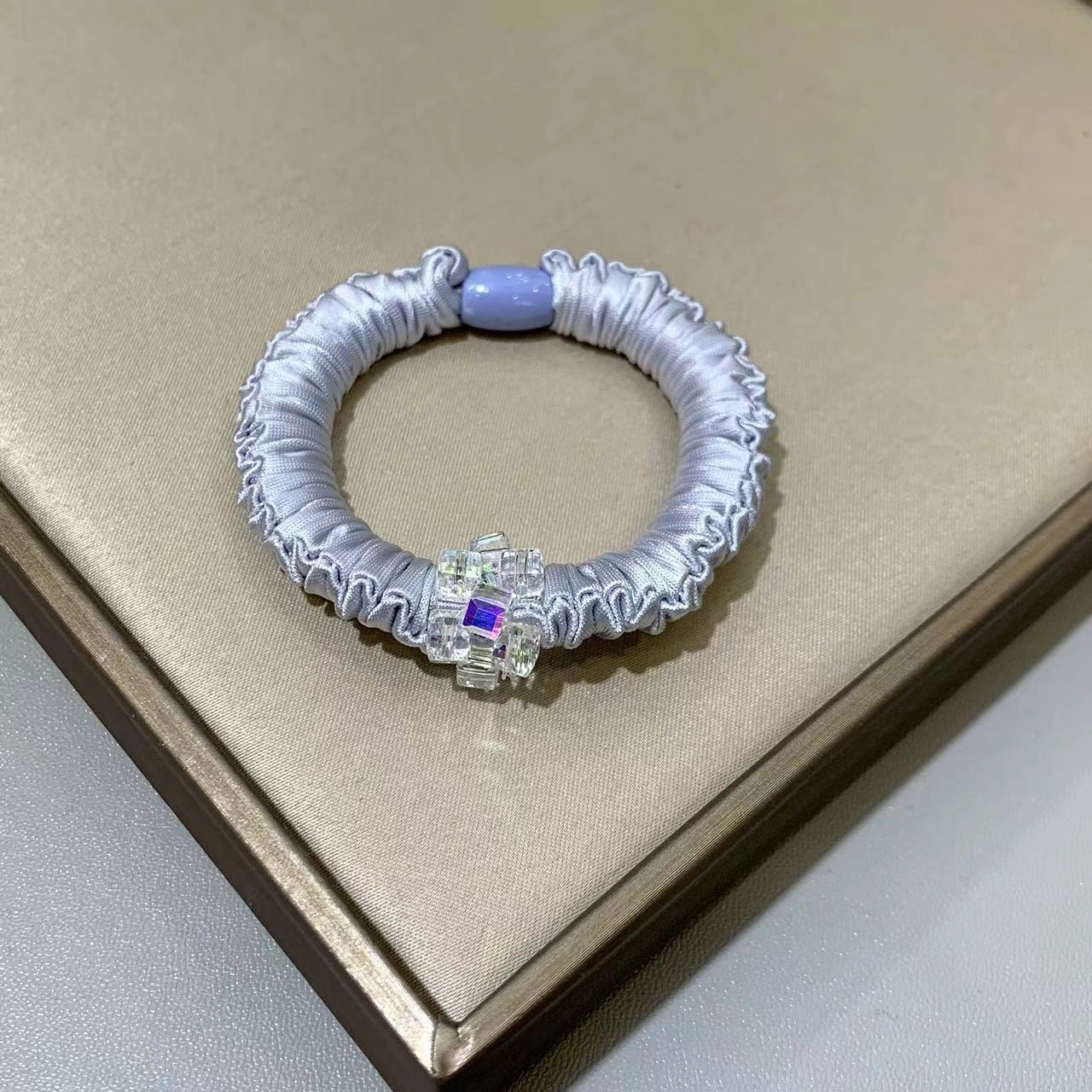 New high-end Korean version facial mask, crystal ring, small intestine hair band, ponytail, hair band, hair accessory detail image 2