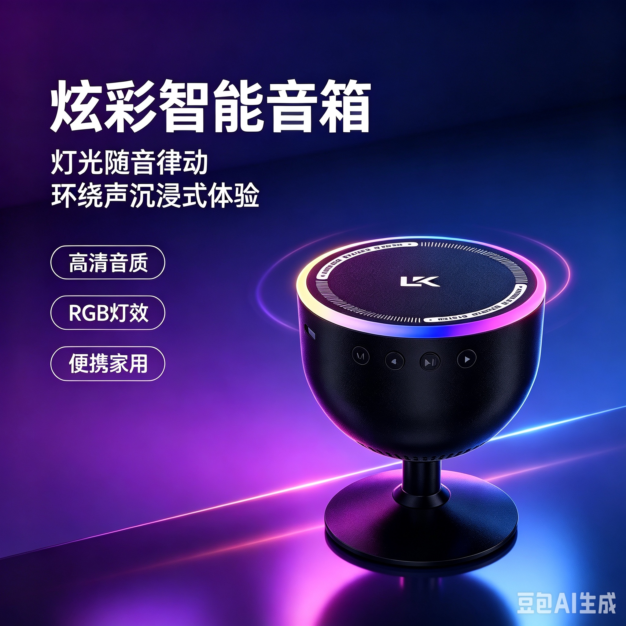 LKK Colorful Smart Speaker, Black model