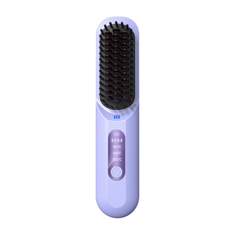 Wireless hair straightening comb, negative ion USB charging, portable home hair straightening device, dual-purpose for straightening and curling, cross-border new model details Picture