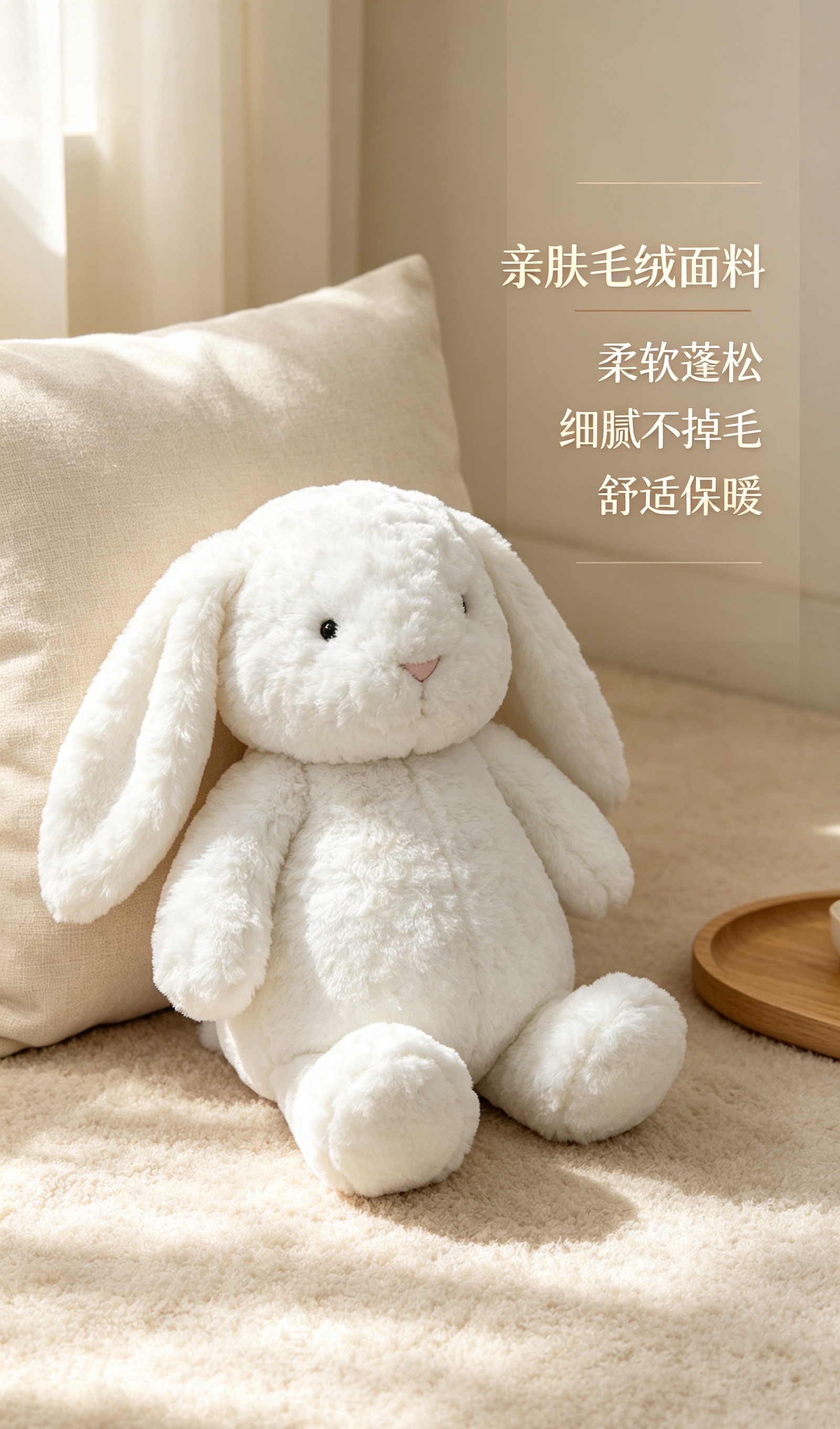 ins Fengyun Duolu Long-eared Rabbit Long Strip Pillow, sleeping doll on the bed, large rabbit doll, sleeping on the side with leg clamping pillow detail image 2