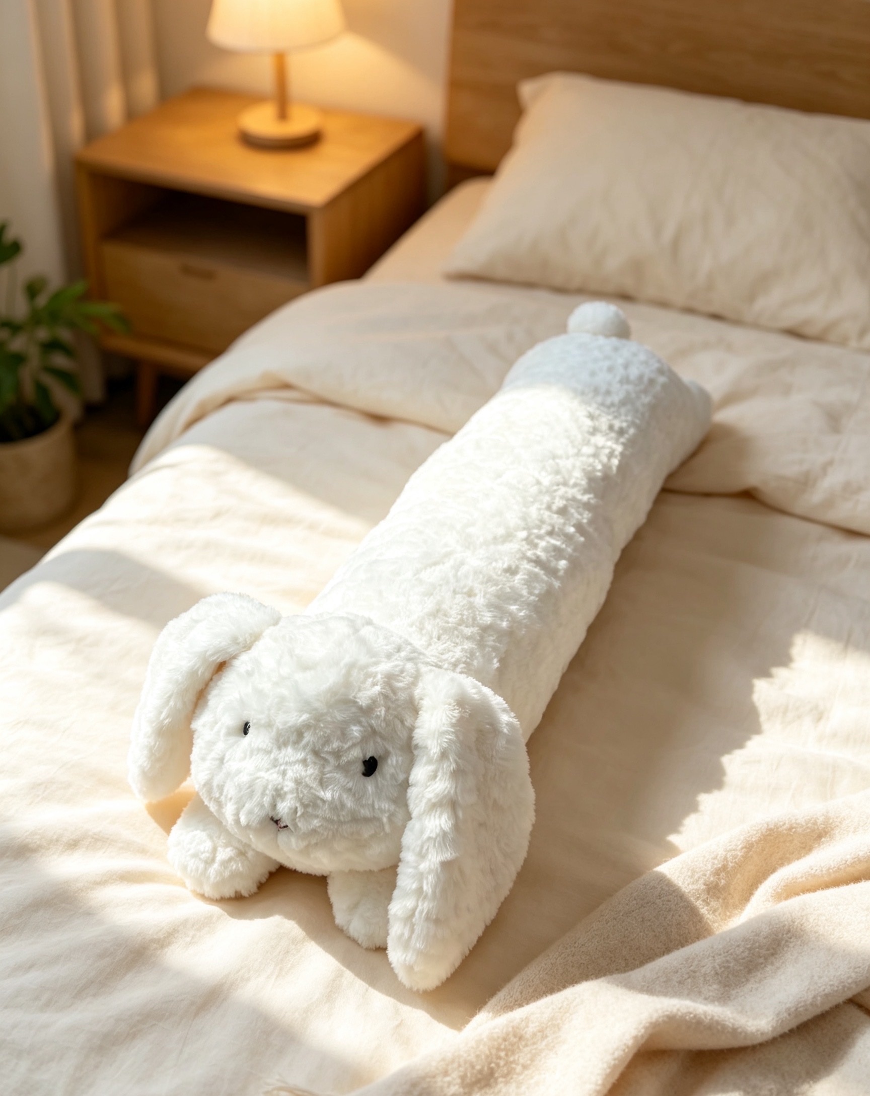 ins Fengyun Duolu Long-eared Rabbit Long Strip Pillow, sleeping doll on the bed, large rabbit doll, sleeping on the side with leg clamping pillow detail image 5