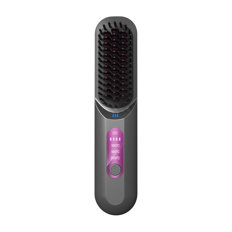 Wireless hair straightening comb, negative ion USB charging, portable home hair straightening device, dual-purpose for straightening and curling, cross-border new model Item Picture