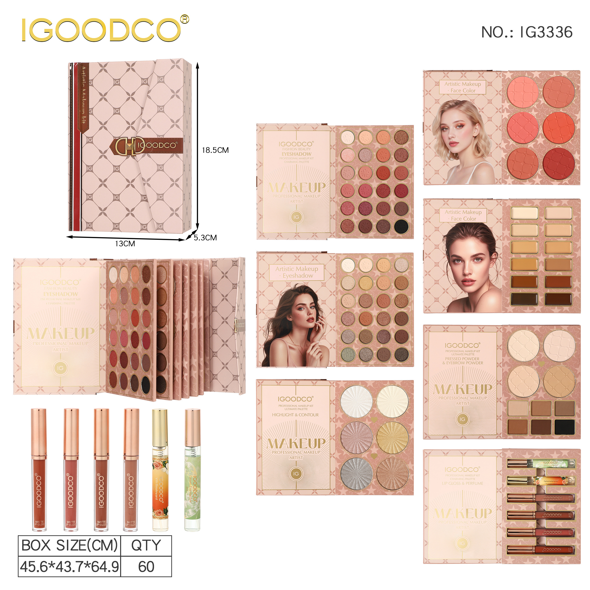 All-in-One Makeup Gift Set Eyeshadow Blush Highlighter Contour Lip Gloss Concealer Complete