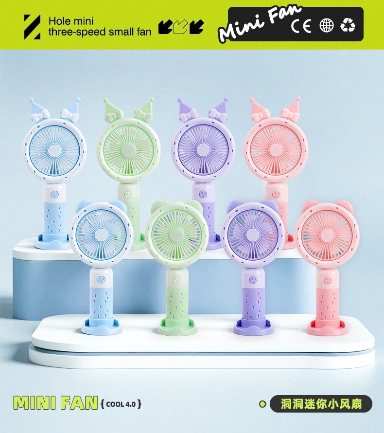 Handheld mini fan, turbine folding, neck-hanging desktop, usb charging portable Item Picture