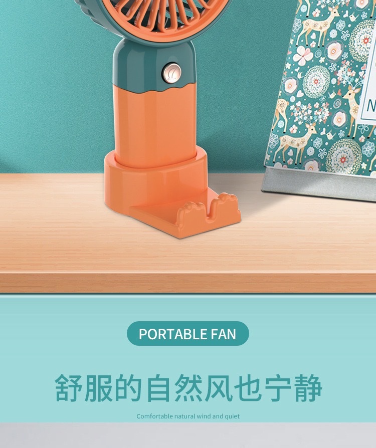 USB mini fan, rechargeable for dormitory students, office desktop, desktop, small mini electric fan with base detail image 5