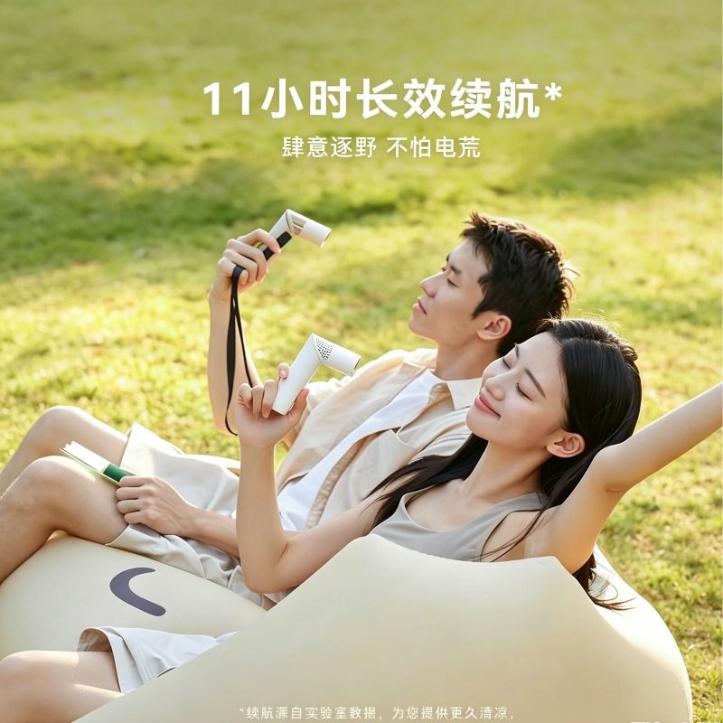 2. 便携式迷你手持风扇 多角度调节数显显示屏 学生通勤户外降温高速涡轮小电扇详情1