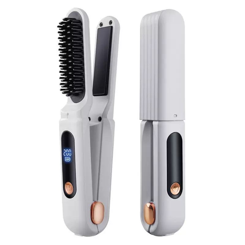 Cargador inalámbrico peinado para alisar el cabello mini portátil lazy ion cuidado del cabello anion artifact para alisar el cabello rizos rectos férulas para alisar el cabello de doble uso Specification image