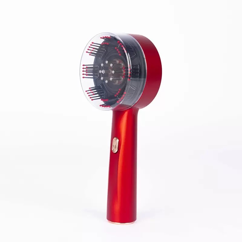Multi-functional electric massage comb, red light essential oil liquid delivery instrument, automatic kneading scalp and hair care comb massager details Picture