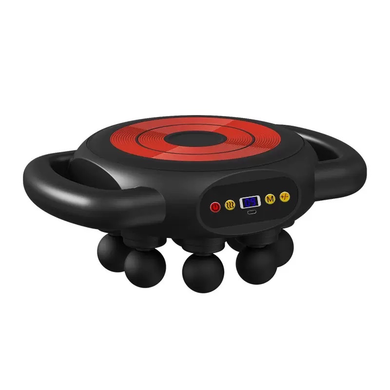 Eight-head heated fascia gun, muscle relaxation massager, multi-speed fascia instrument, multi-functional abdominal, shoulder and neck massage gun