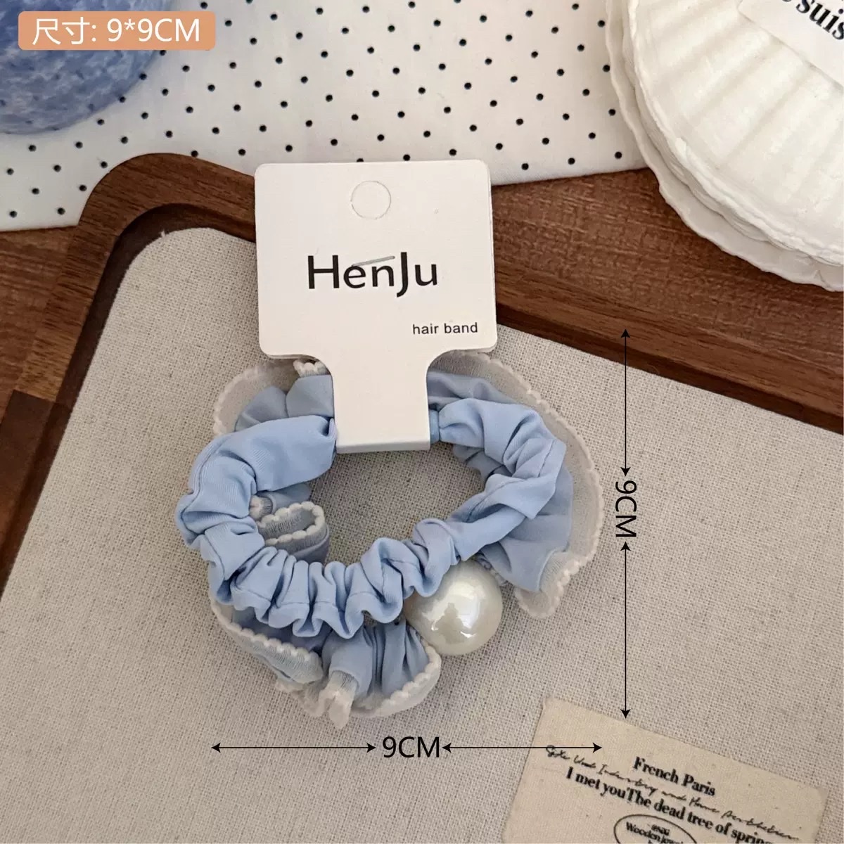New retro and simple pearl water diamond hair tie, a versatile ponytail hair accessory for girls, a high elasticity rubber band headwear