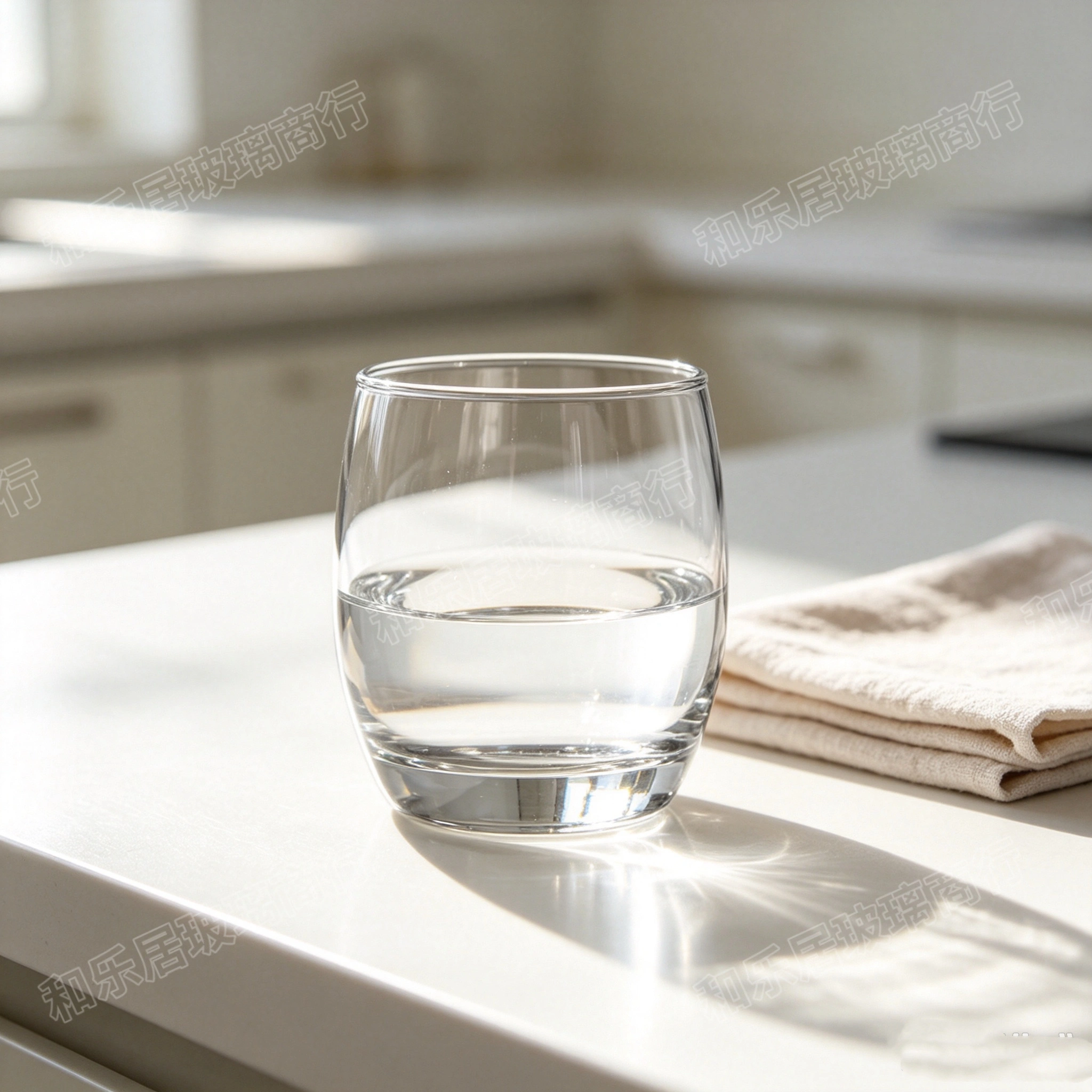 Transparent glass water cup, lemon drink juice cup detail image 6