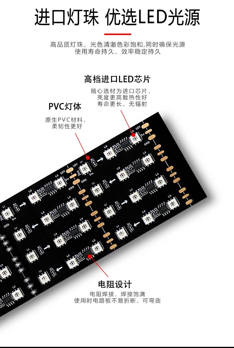 Truck LED tube flowing light strip, 24V remote control seven-color running light, waterproof decorative light, 3 rows and 4 rows of sun visors detail image 3