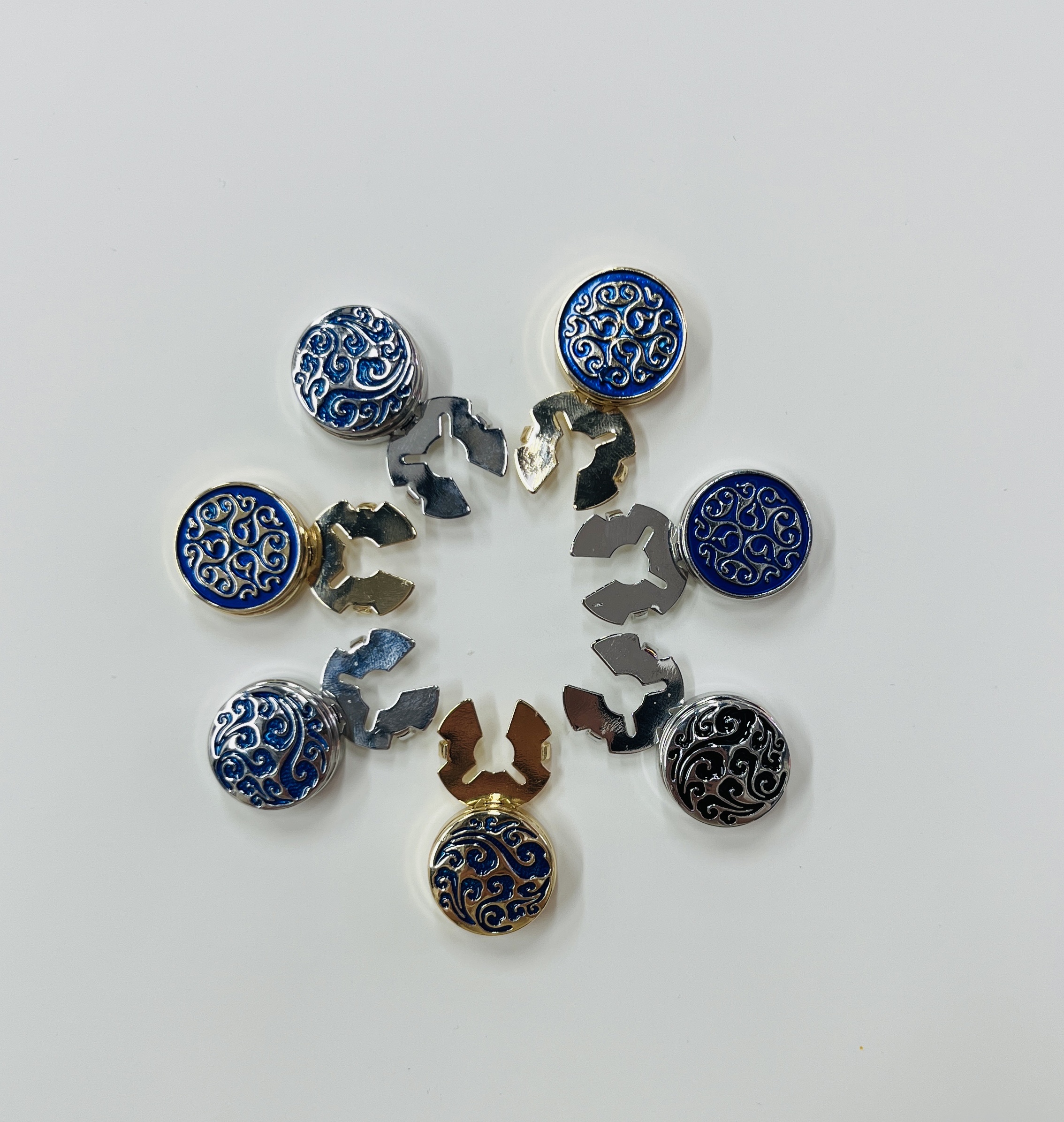 New French cufflink clothing shirt sleeve turtle button cross-border fashion design shirt collar button bottom support accessory detail image 5