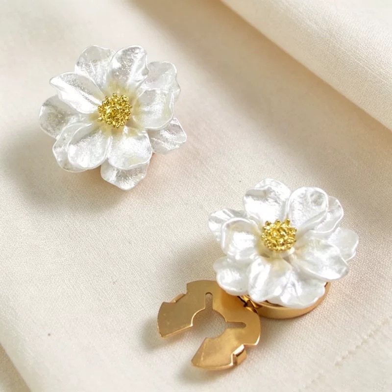 button#cufflink# Fashionable colorful floral shirt, cufflinks, button covers, collar buttons, diamond buttons, button covers detail image 4