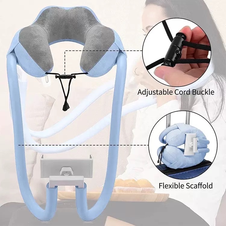 New lazy person's phone stand, U-shaped pillow, home nap pillow, shoulder and neck protection pillow, car neck hanging pillow, headrest Application Scenario
