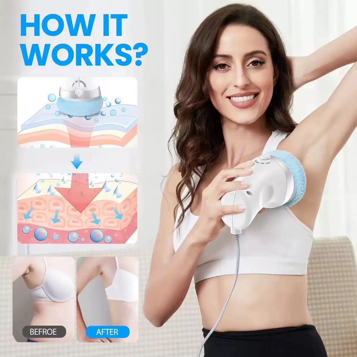 Cross-border amazon burst multifunccional empujador de grasa masaje ritual martillo de masaje de cuerpo completo masajeador de salud Specification image