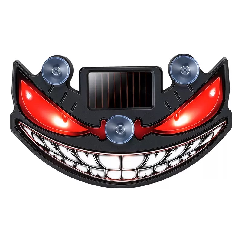 Solar-powered Devil's Eye led car ambient light, dynamic expression warning light for car rear Windows, cross-border new style Item Picture