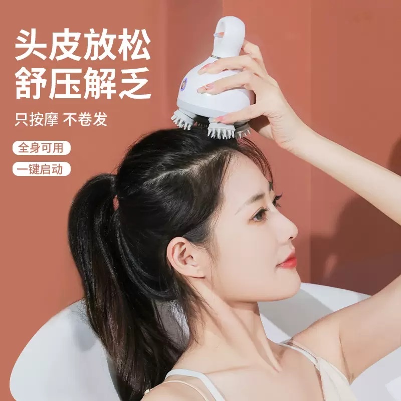 Cabeza meridiana masajeador wanking cat dragon grip electric scalp relax portátil mini cervical masajeador de amasado Item Picture