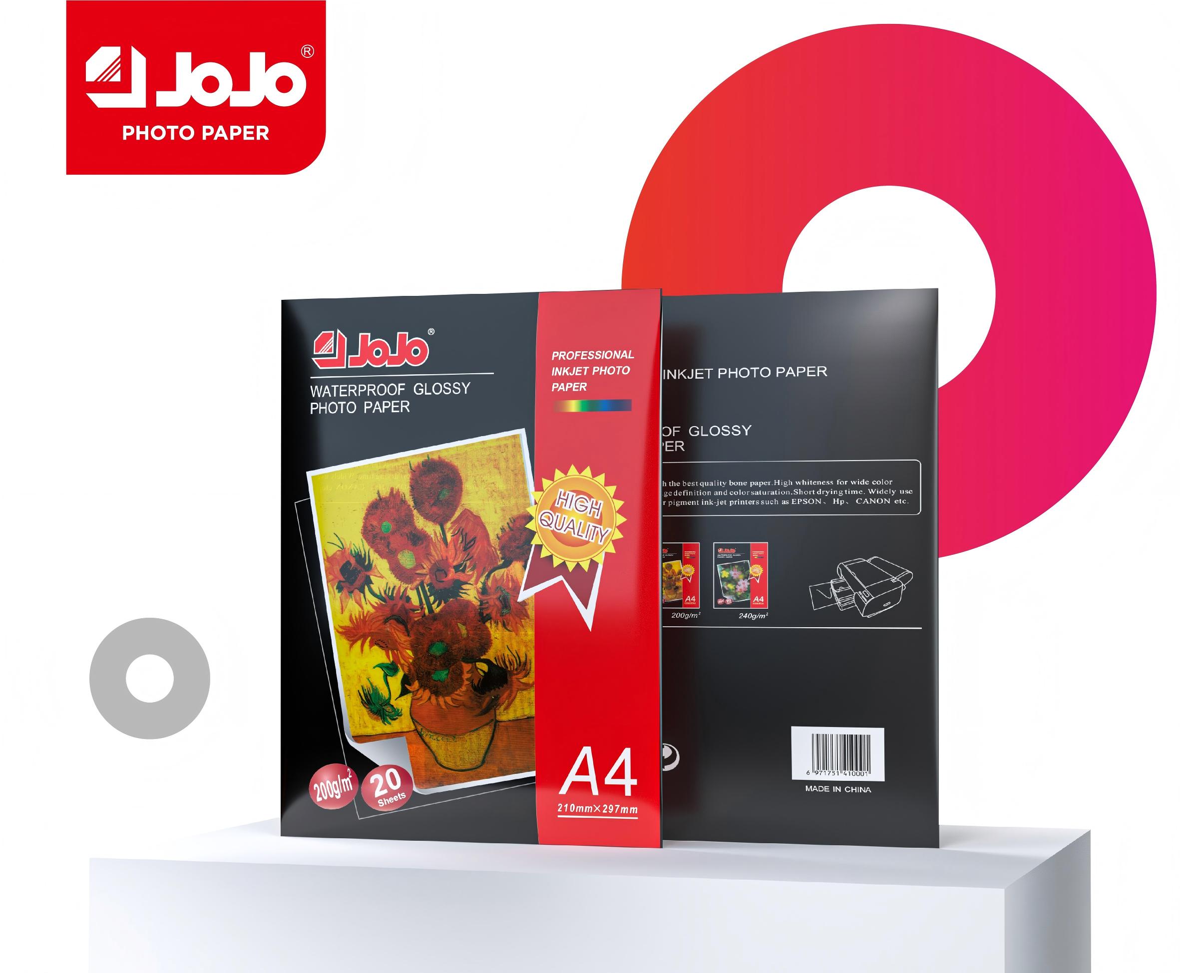 JOJO 200g single highlight photopaper a4 sunflower color bolsa de 20 hojas por paquete impresión inkjet papel fotográfico aplicable fotografía de estudio fotografía familiar impresión de libro de fotos